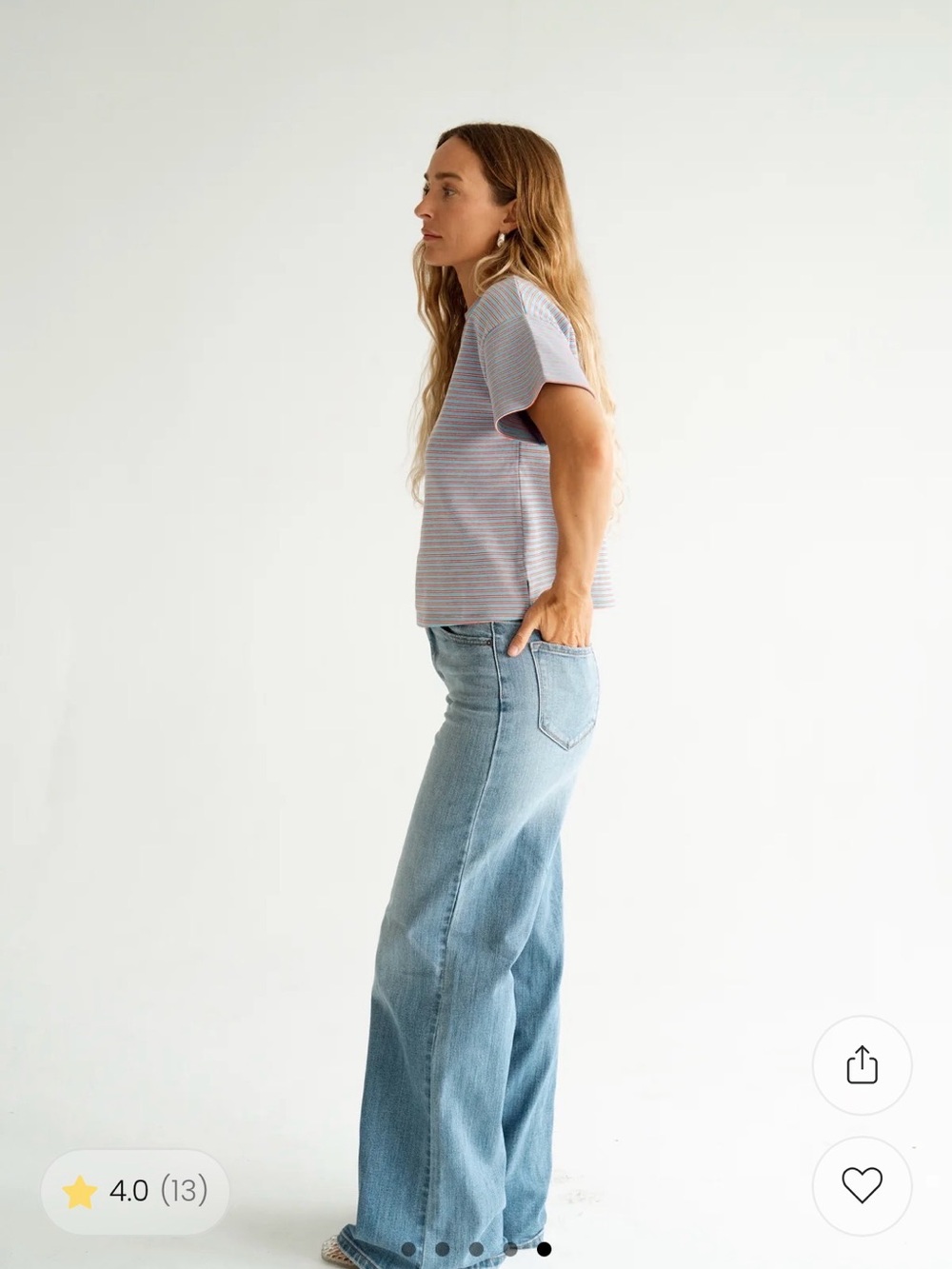 Carly Jean Los Angeles Holland Wide-Leg Jeans in light slightly distressed wash